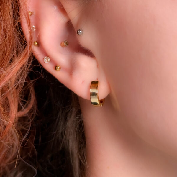pozłacane kolczyki chunky hoops - Bold Basic - obrazek 2