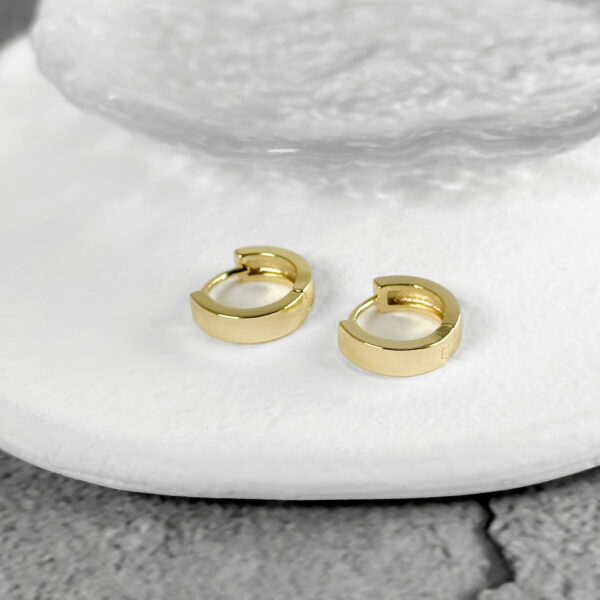 pozłacane kolczyki chunky hoops - Bold Basic
