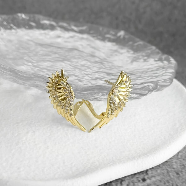 pozłacane kolczyki skrzydła - Angel Wings - obrazek 2