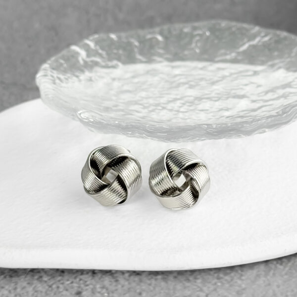 srebrne kolczyki - knotea silver