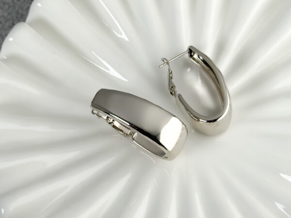 srebrne kolczyki - Clean Glam Silver