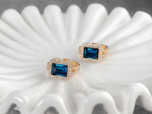 pozłacane kolczyki wieczorowe koła - Midnight Regent