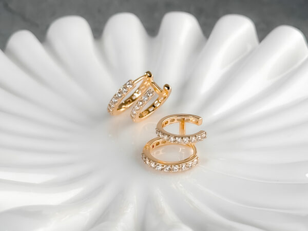 pozłacane kolczyki podwójne koła - Twofold