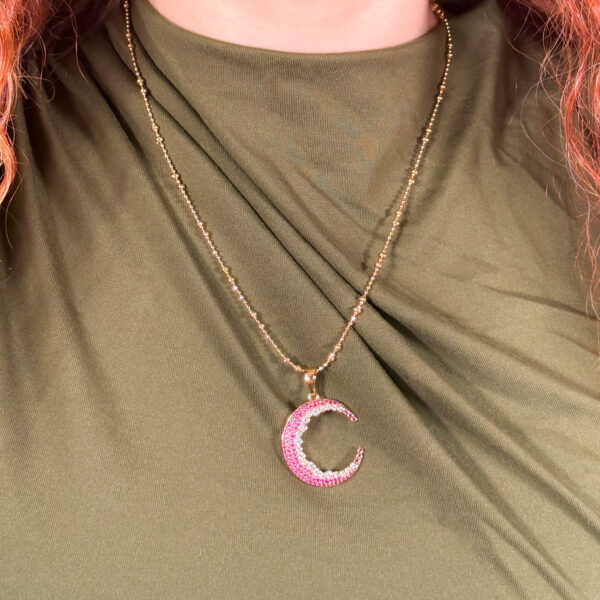 Naszyjnik z księżycem - Fuchsia Moon - obrazek 4