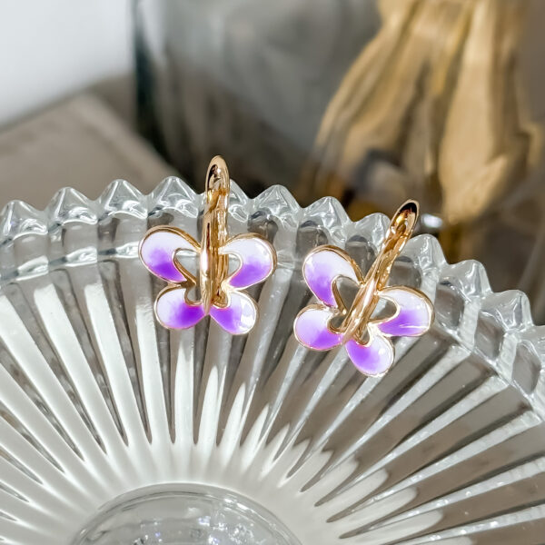 pozłacane kolczyki violet