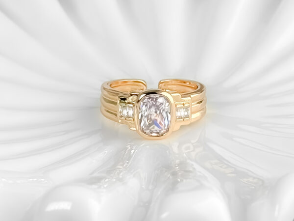 pozłacany pierścionek regulowany  - CRESTLINE