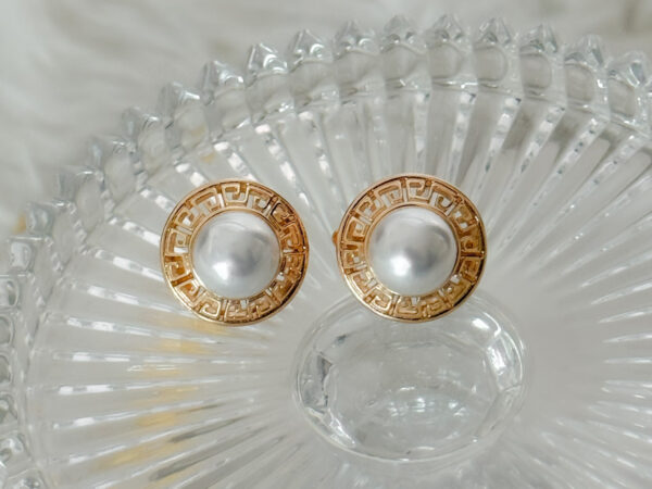 pozłacane kolczyki antyczna perła