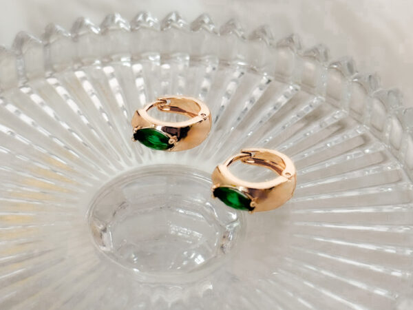 pozłacane kolczyki kółeczka green (Kopia)