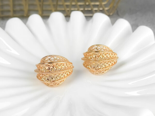 pozłacane kolczyki ażurowe - Latticia