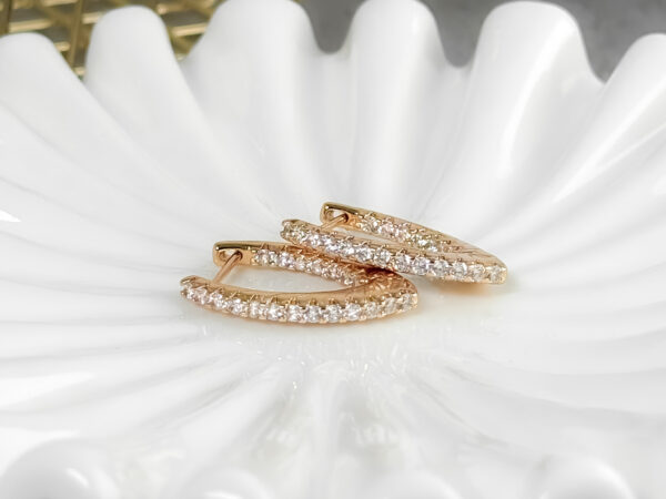 pozłacane kolczyki z cyrkoniami -duette