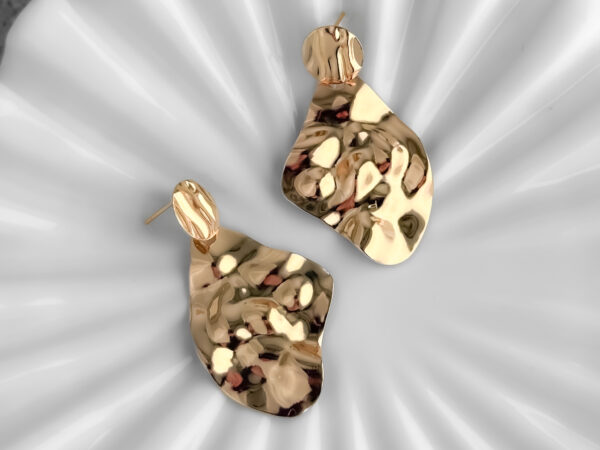 pozłacane kolczyki ciekłe złoto - artefoil