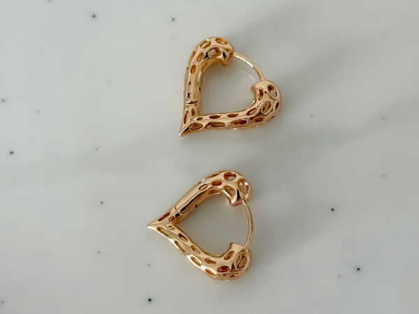 pozłacane kolczyki heart