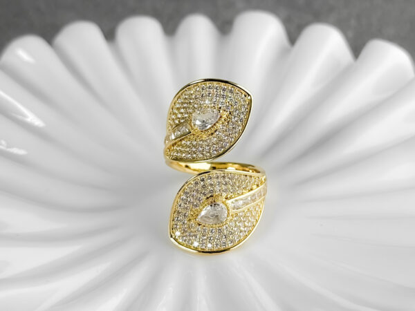 pozłacany pierścionek regulowany  - serpentina