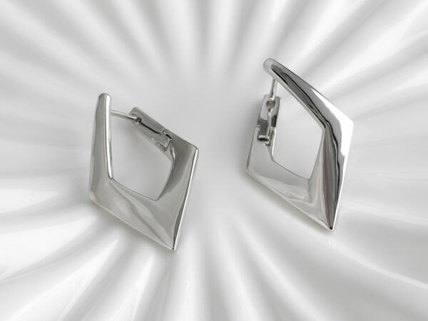 srebrne kolczyki geometryczne - shard
