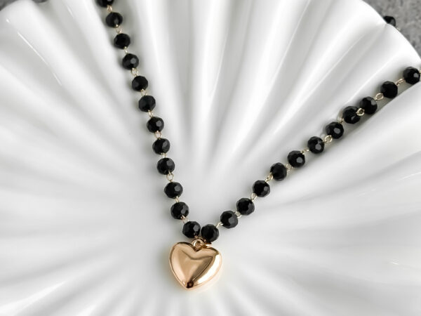 pozłacany naszyjnik serce - Obsidia